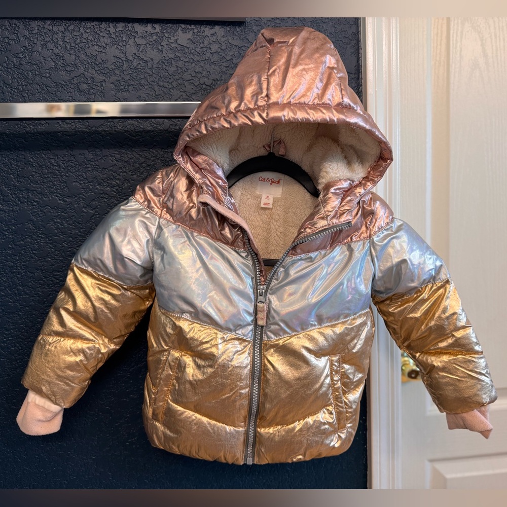 Cat & Jack Metallic Jacket with Cream Lining